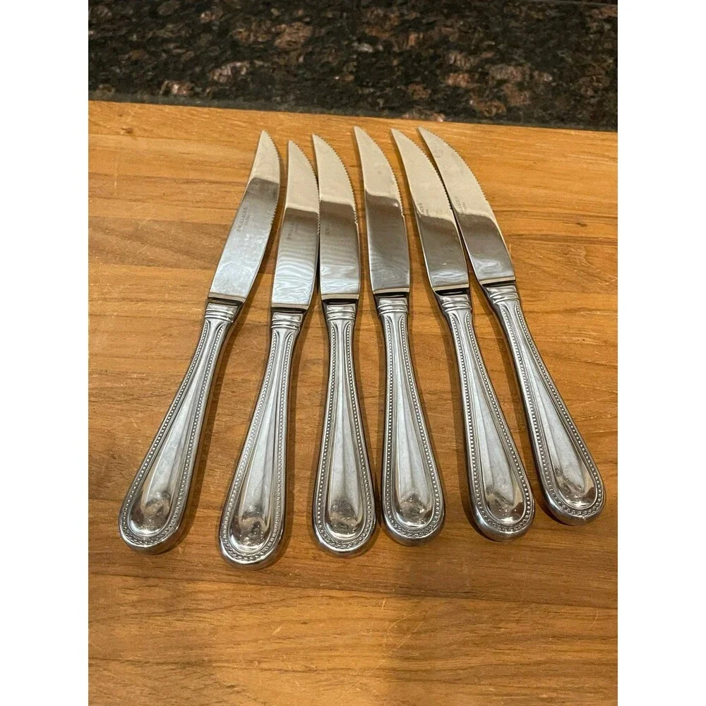22 pc WALLACE rounded Continental Bead FLATWARE collection SILVERWARE